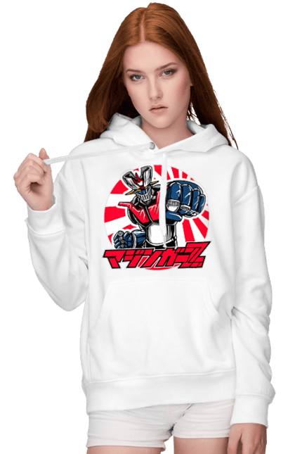 Women's hoodie with prints Mazinger Z Grendizer. Anime, goldorak, goldrake, grendizer, manga, mazinger z, mecha, robots. 2070702