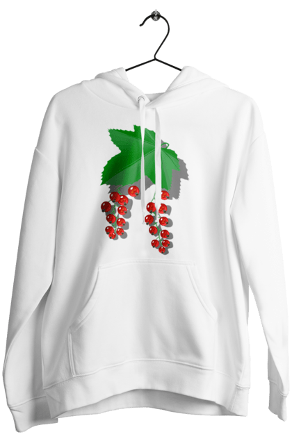 Жіноче худі з принтом "Порічки Червоні". Делікатес, зріла, їжа, листя, літо, порічки, порічки червоні, смачно, смородина, стигла, урожай, червона, червона смородина, ягідка, ягода, ягоди. 2070702