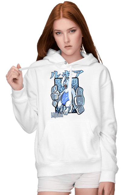 Women's hoodie with prints Pokemon Lugia. Anime, games, lugia, nintendo, pokemon, pokemon go. 2070702