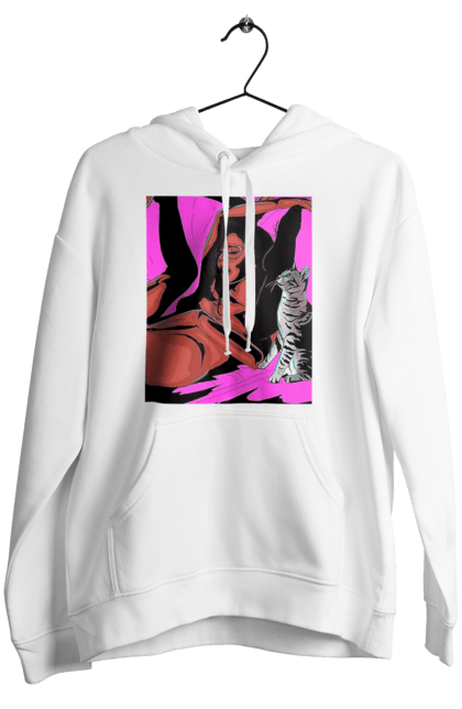 Women`s hoodie with prints Girl Gets Fun. Cat, naked, passion, satisfaction. 2070702