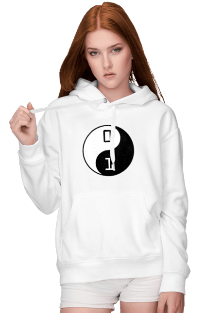 Жіноче худі з принтом "Інь Янь". Angular, c, css, html, it, javascript, jquery, php, python, react, svelt, vue, айтишник, айті, гумор, код, кодувати, прогер, програміст, програмісти, ти ж, ти ж програміст, тиж програміст. 2070702