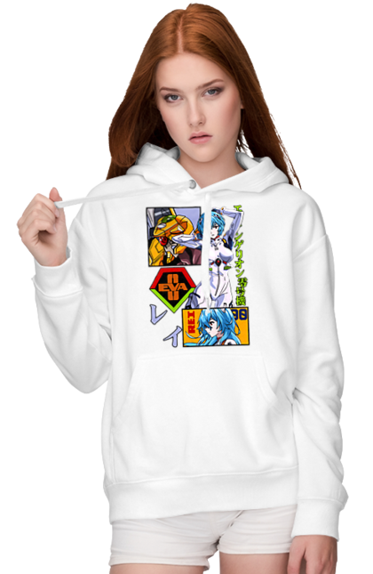 Women's hoodie with prints Evangelion Rei. Anime, evangelion, eve, kaoru, manga, rei ayanami, shinji. 2070702