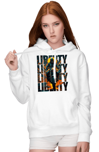 Женское худи с принтом Байкер. Байкер, мотоциклист, путешествие, свобода, туризм. 2070702