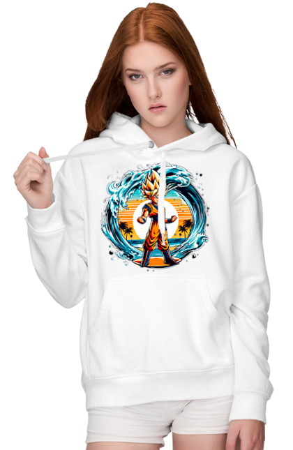 Women's hoodie with prints Dragon Ball Son Goku. Anime, dragon ball, goku, manga, son goku, tv series. 2070702