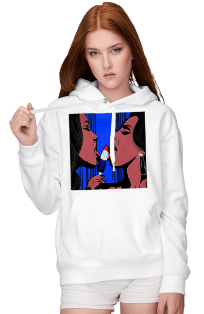 Women`s hoodie with prints Girls Lick Ice Cream. Lysate, suck. 2070702