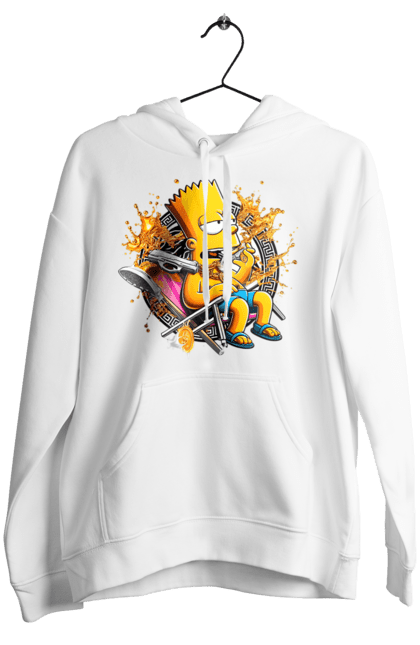 Women's hoodie with prints Bart Simpson Versace. Bart, cartoon, serial, simpson, versace. 2070702