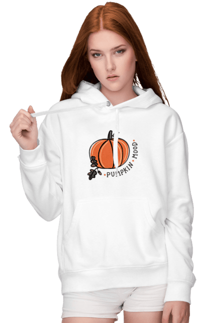 Жіноче худі з принтом "Punpkin mood". Haloween, pumpkin, гарбуз, осінь, тыква. CustomPrint.market