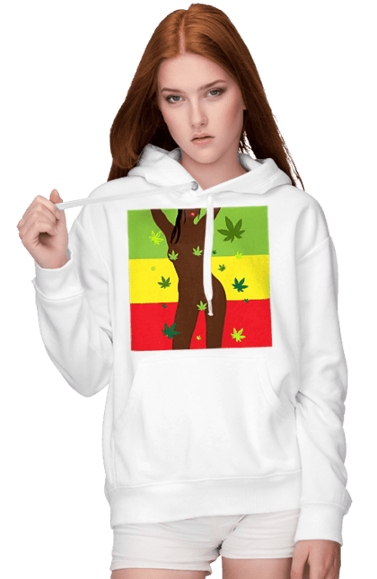 Women`s hoodie with prints Naked Girl And Hemp. Hemp, naked, smoke, tits. 2070702