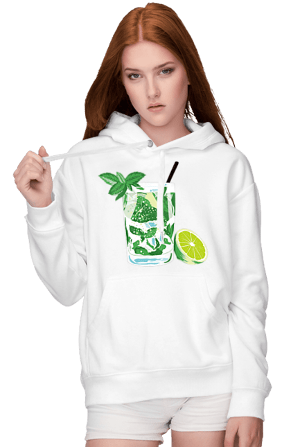 Women`s hoodie with prints Mojito And Lemon Drink. Drink, lemon, mojito. 2070702