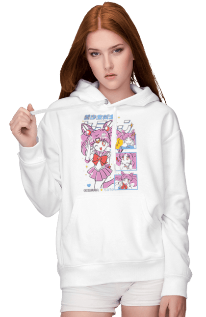 Women's hoodie with prints Sailor Moon Chibiusa. Anime, chibiusa, drama, magical girl, sailor moon, tv series. 2070702