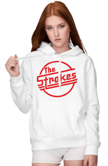 Women's hoodie with prints The Strokes. Alternative rock, garage rock, group, indie, indie rock, music, post-punk revival, rock, strokes. 2070702