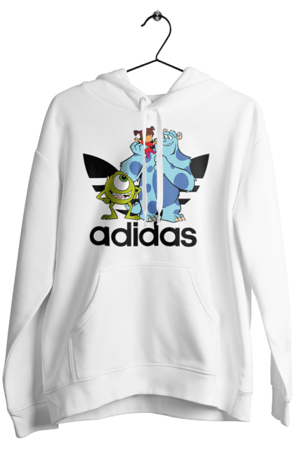 Жіноче худі з принтом "Adidas Корпорація монстрів". Adidas, monsters inc, pixar, адідас, корпорація монстрів, мультфільм. 2070702