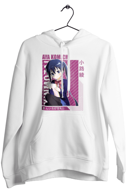 Women's hoodie with prints Kiniro Mosaic Aya Komichi. Anime, aya komichi, gold mosaic, kiniro mosaic, kinmoza, manga. 2070702