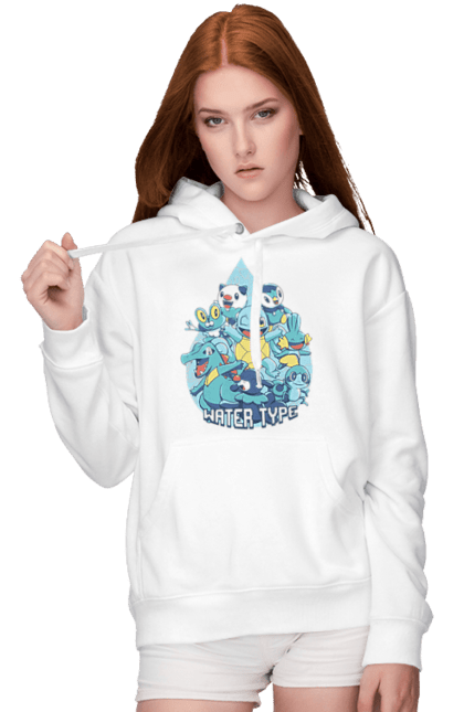 Women's hoodie with prints Pokemon Squirtle. Anime, games, nintendo, pokemon, pokemon go, squirtle. 2070702