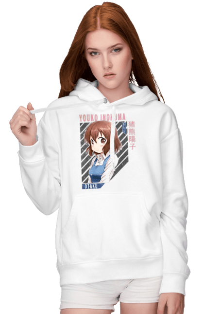 Women's hoodie with prints Kiniro Mosaic Yoko Inokuma. Anime, gold mosaic, kiniro mosaic, kinmoza, manga, yoko, yoko inokuma. 2070702