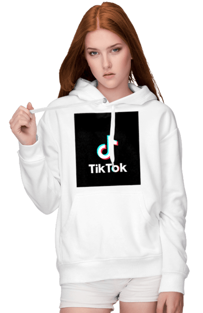 Жіноче худі з принтом "TikTok". 2022, tiktok, актуально, модно, футболка. CustomPrint.market