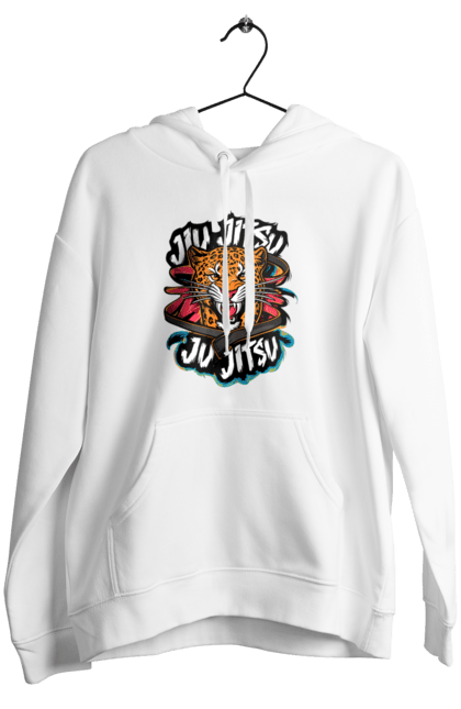 Women's hoodie with prints Jujutsu. Animal, japan, jiu jitsu, jujutsu, leopard, martial arts, ninja, samurai, sport. 2070702