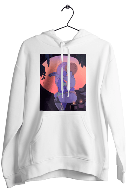 Women`s hoodie with prints Purple Girls Hugging. Hug, sunset. 2070702