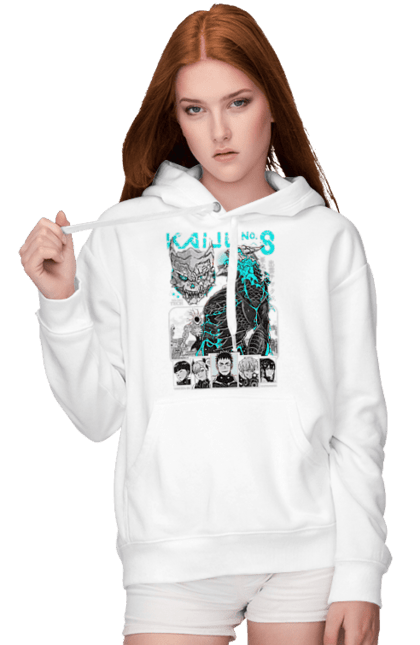 Women's hoodie with prints Kaiju № 8 Kafka Hibino. Anime, hibino kafka, kafka hibino, kaiju, kaiju 8, kaiju 8, kaiju № 8, manga. 2070702