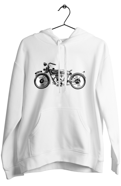 Жіноче худі з принтом "Мотоцикл Ретро". Мото, мотоцикл, ретро. 2070702