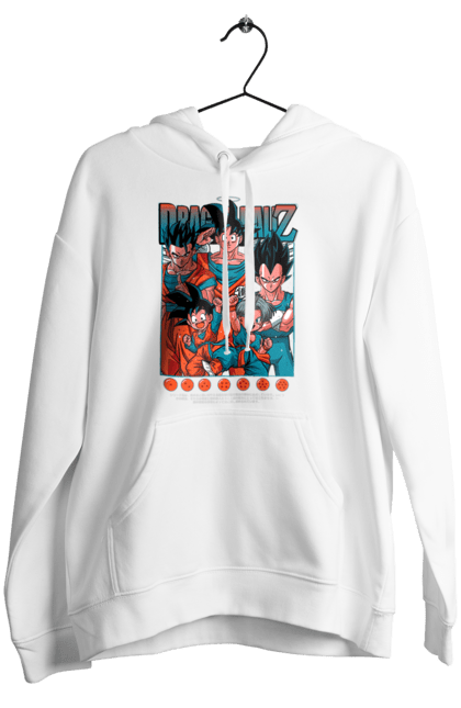 Women's hoodie with prints Dragon Ball. Anime, dragon ball, goku, manga, tv series, vegeta. 2070702