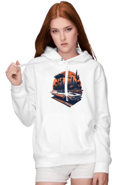 Beautiful car at sunset