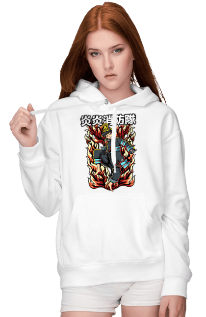 Women's hoodie with prints Fire Force Shinra Kusakabe. Anime, fire force, manga, shinra, shinra kusakabe. 2070702