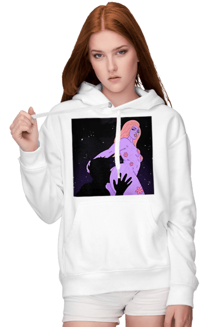 Women`s hoodie with prints Purple Girl. Body, girl. 2070702
