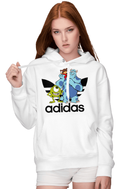 Жіноче худі з принтом "Adidas Корпорація монстрів". Adidas, monsters inc, pixar, адідас, корпорація монстрів, мультфільм. 2070702