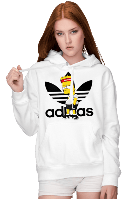 Жіноче худі з принтом "Adidas Барт". Adidas, bart, адідас, барт, мультфільм, серіал, сімпсон. 2070702