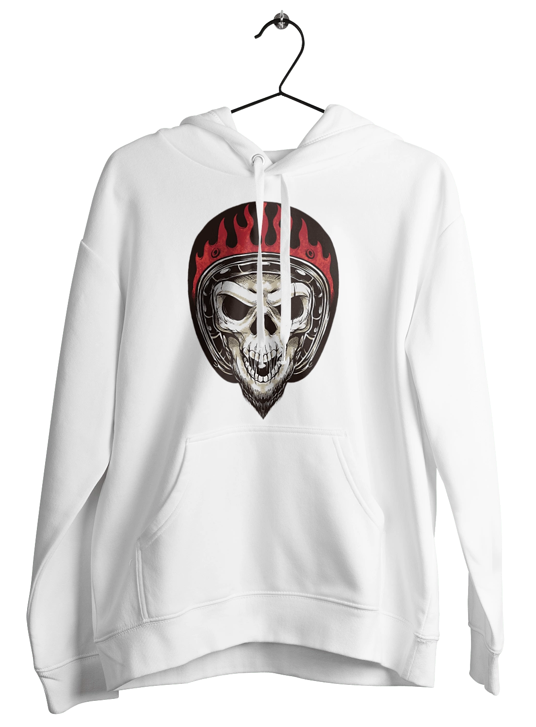 Skull in a motorcycle helmet