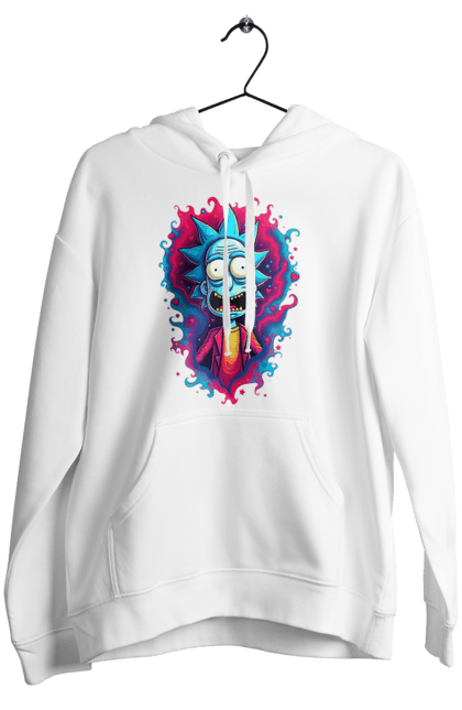 Women's hoodie with prints Rick and Morty. Adventures, black humor, cartoon, rick, rick and morty, sci-fi, tragicomedy. 2070702