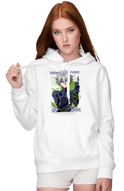 Жіноче худі з принтом "Євангеліон Каору". Kaworu, kaworu nagisa, neon genesis evangelion, nerv, аніме, єва, євангеліон, каору, каору наґіса, манга. 2070702