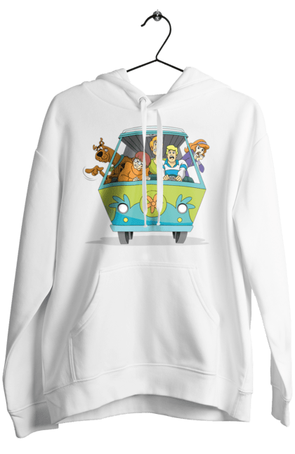 Women`s hoodie with prints Scooby Doo Machine. Car, cartoon, dog, scooby doo. 2070702