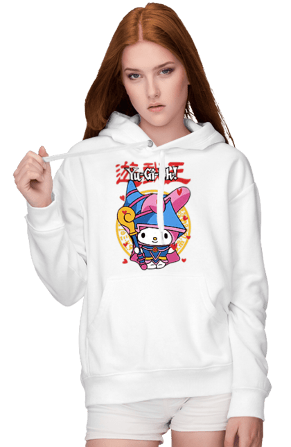 Women's hoodie with prints Yu Gi Oh! My Melody. Brand, character, hello kitty, my melody, yu gi oh, yugio. 2070702