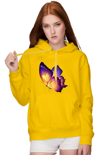 Жіноче худі з принтом "Фіолетовий метелик". Метелик, фіолетова метелик. CustomPrint.market