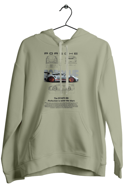 Women's hoodie with prints Porsche 911 GT3 RS. Auto, automobile, car, porsche, porsche 911, sport, sports car. 2070702