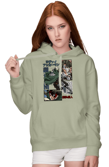 Women's hoodie with prints Attack on Titan Levi. Ackerman, anime, attack on titan, levi, manga, shingeki no kyojin, survey corps. 2070702