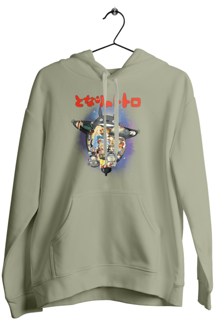 Women's hoodie with prints Totoro. Adventures, anime, comedy drama, fantasy, film, my neighbor totoro, tv series. 2070702