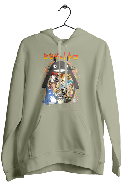 Women's hoodie with prints Totoro. Adventures, anime, comedy drama, fantasy, film, my neighbor totoro, tv series. 2070702