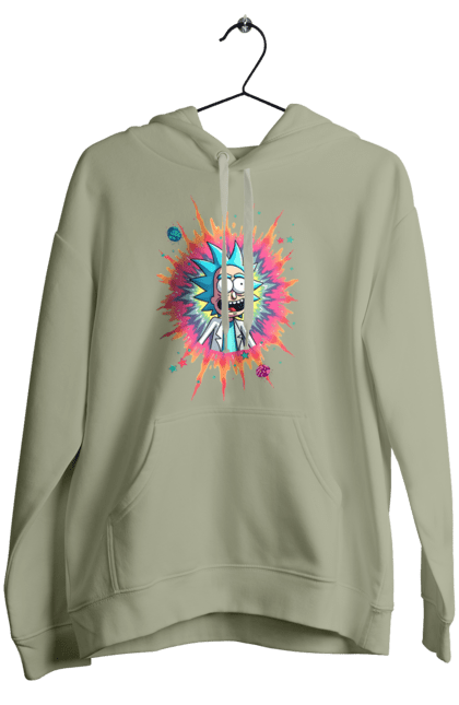 Women's hoodie with prints Rick and Morty. Adventures, black humor, cartoon, rick, rick and morty, sci-fi, tragicomedy. 2070702