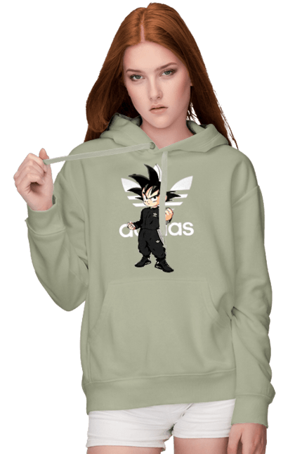 Жіноче худі з принтом "Adidas Сон Гоку". Adidas, dragon ball, manga, son goku, адідас, аніме, гоку, манга, перли дракона, сон гоку. 2070702