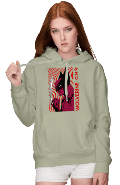 Women's hoodie with prints Wolverine. James howlett, logan, marvel, mutant, weapon x, wolverine. 2070702