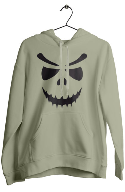 Women's hoodie with prints Halloween pumpkin face. Costume, halloween, holiday, october, october 31, pumpkin, scary, sweets, trick or treat. 2070702