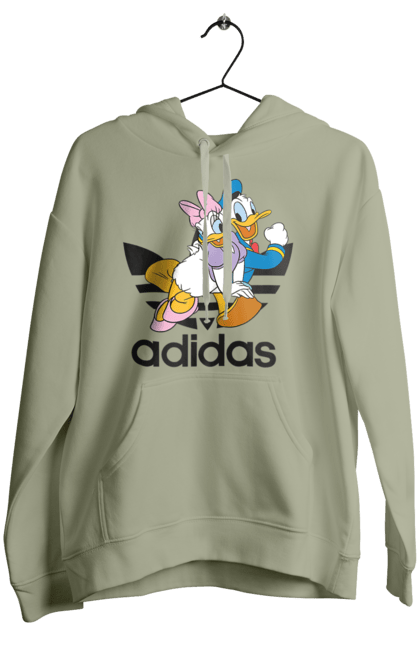 Жіноче худі з принтом "Adidas Дональд Дак". Adidas, daisy duck, donald duck, адідас, дейзі дак, дональд дак, мультсеріал, мультфільм. 2070702