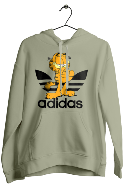 Women's hoodie with prints Adidas Garfield. Adidas, cat, comedy, garfield, hunger, movie. 2070702