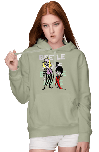 Women's hoodie with prints Beetlejuice. Beetlejuice, comedy, ghost, horror, movie, tim burton, warner bros. 2070702