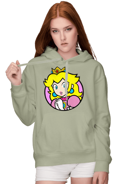 Women's hoodie with prints Mario Bros. Princess Peach. Character, game, mario, mario bros, nintendo, princess peach, super mario bros. 2070702