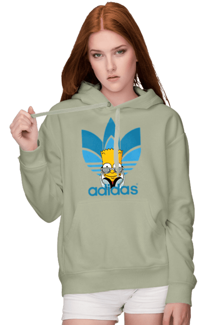 Жіноче худі з принтом "Adidas Барт". Adidas, bart, адідас, барт, мультфільм, серіал, сімпсон. 2070702