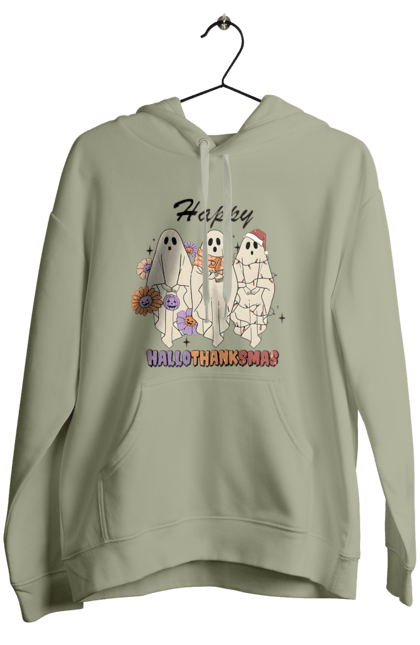 Women's hoodie with prints Halloween Ghost. Costume, ghost, halloween, holiday, october, october 31, scary, sweets, trick or treat. 2070702